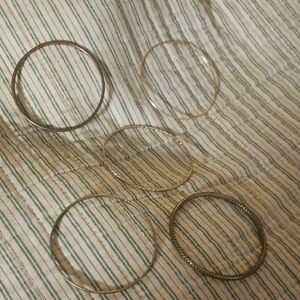 Gold Tone Women’s Bangle Bracelet Set - Stylish Stackable Bangles